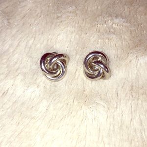 Silver Knot statement earrings